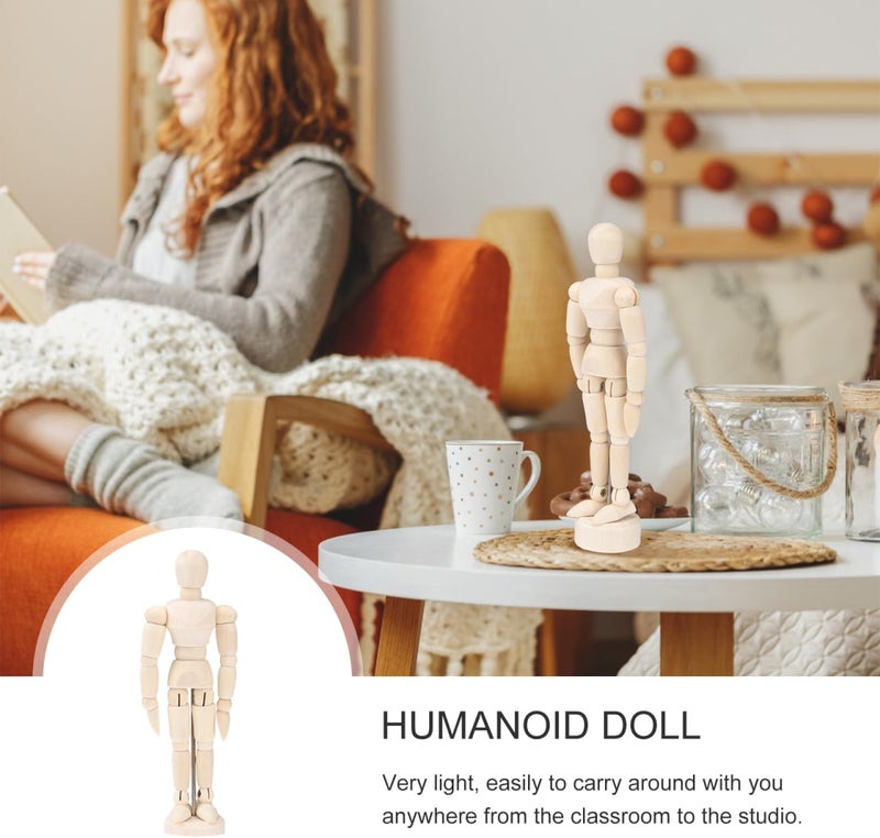 DOITOOL Artists Wooden Manikin Jointed Mannequin: 12 Pack 4.5 Inch Artist Mannequin Model Drawing Figure Model Wooden Mannequin Artist Manikin with Stand for Drawing Painting Desk Decoration - Image 5